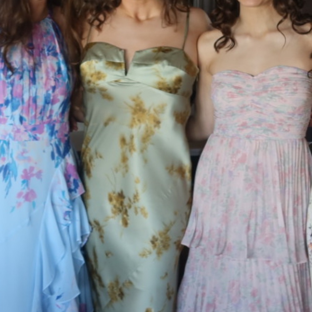 Reformation Brie Silk Dress Golden Hour - Picture 4 of 6